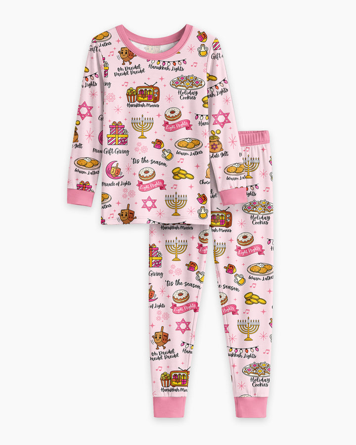 Hanukkah Night Bamboo Two Piece Long Sleeve Pajama Set