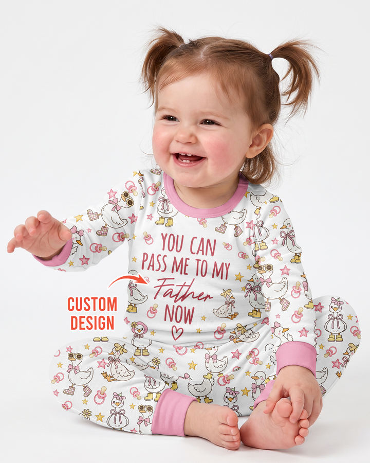 You Can Pass Me To Personalized Bamboo Two Piece Long Sleeve Pajama Set
