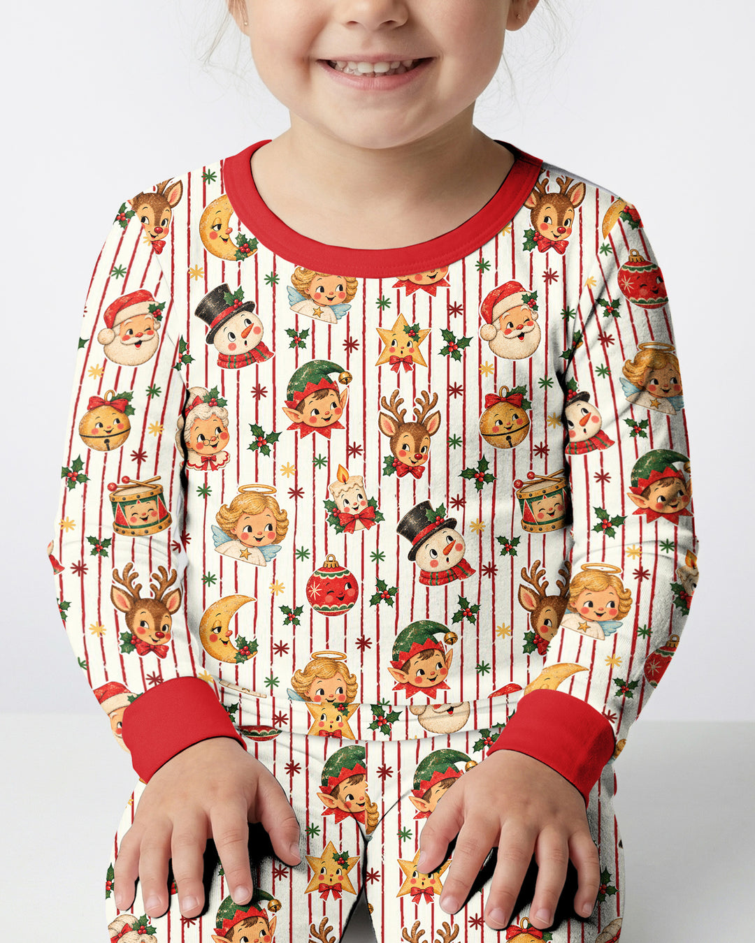 Vintage Christmas Bamboo Two Piece Long Sleeve Pajama Set