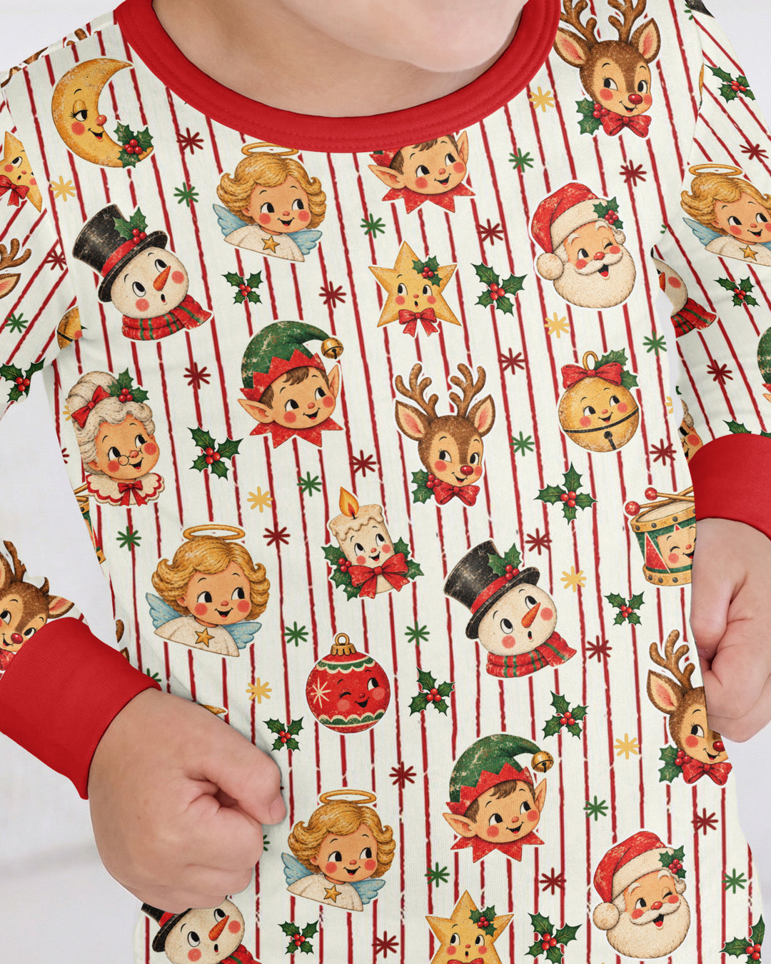 Vintage Christmas Bamboo Two Piece Long Sleeve Pajama Set