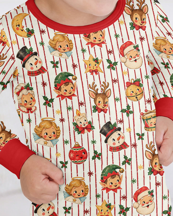 Vintage Christmas Bamboo Two Piece Long Sleeve Pajama Set