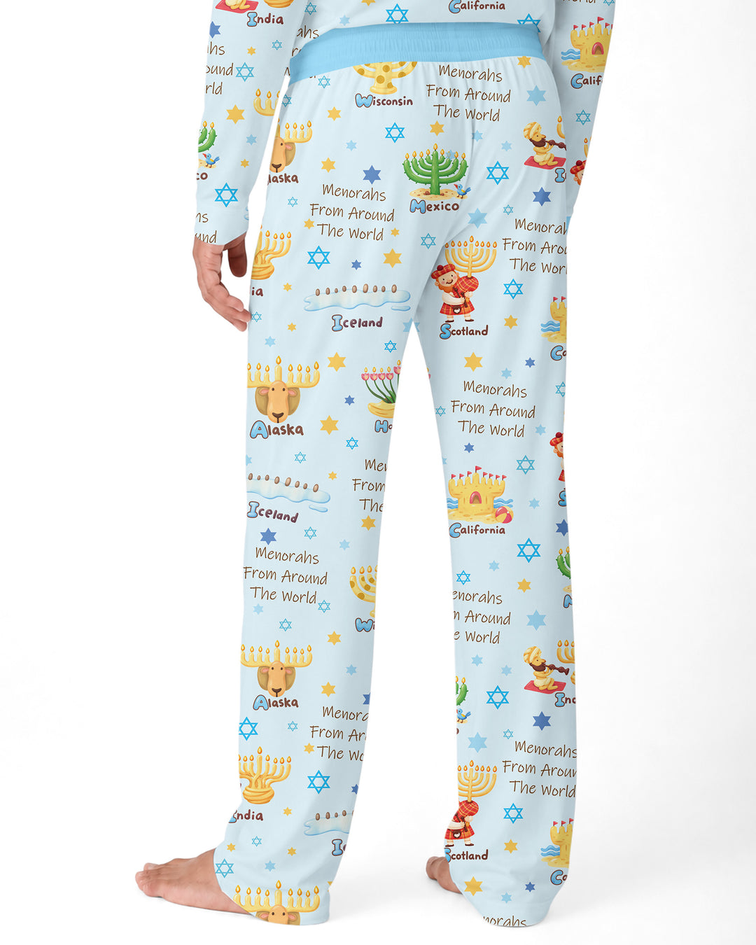 Menorahs From Around The World Bamboo Men's Pajama Set