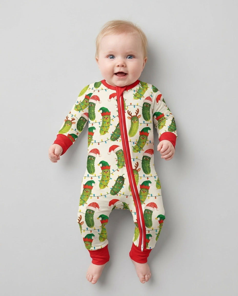 Cheerful Christmas Pickle Bamboo Convertible Zippy