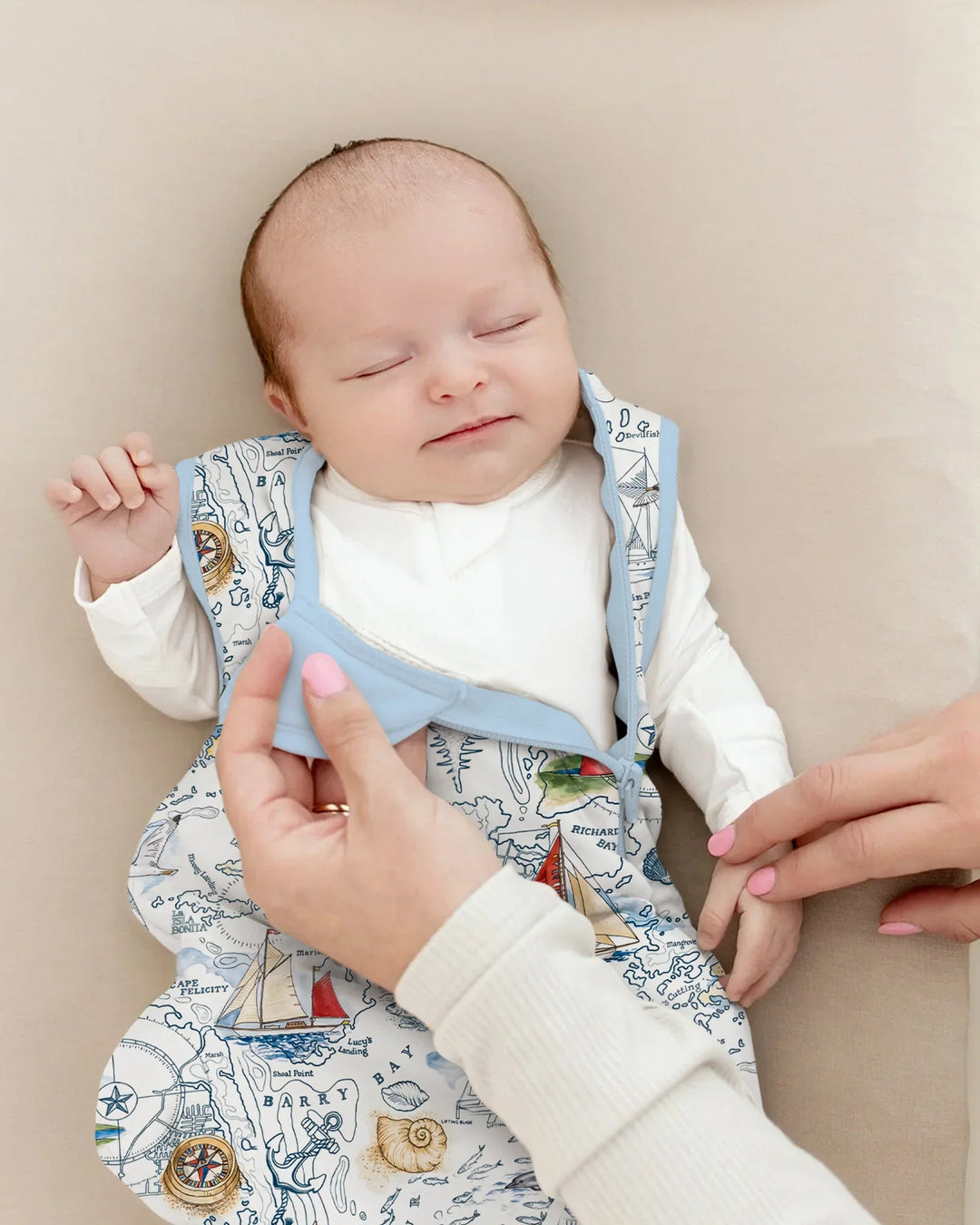 Seaside Adventure Map Bamboo Sleep Bag
