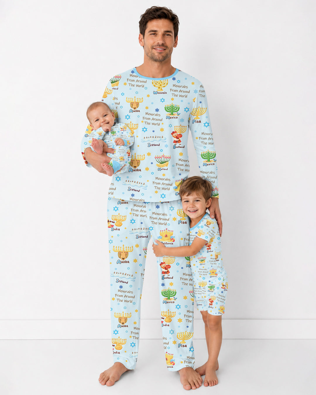 Menorahs From Around The World Bamboo Men's Pajama Set