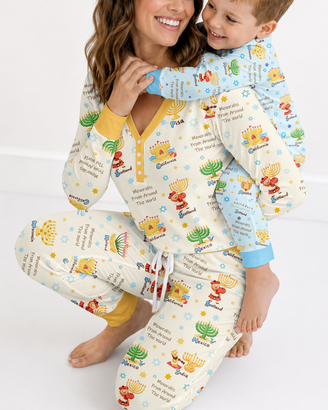 Menorahs From Around The World Bamboo Women Pajama Set