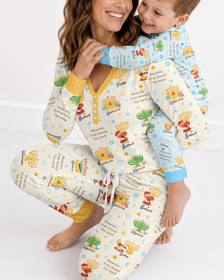 Menorahs From Around The World Bamboo Women Pajama Set