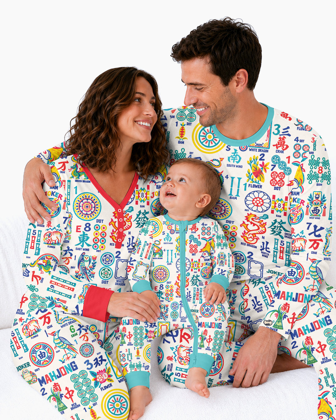 Mahjong Time Family Matching Bamboo Women Pajama Set