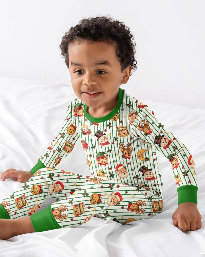 Vintage Christmas Bamboo Two Piece Long Sleeve Pajama Set