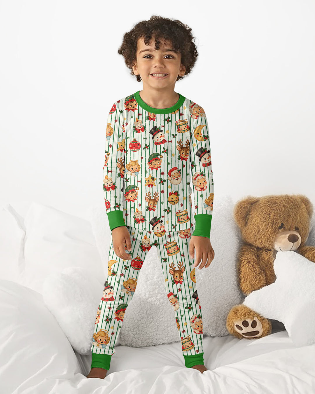 Vintage Christmas Bamboo Two Piece Long Sleeve Pajama Set