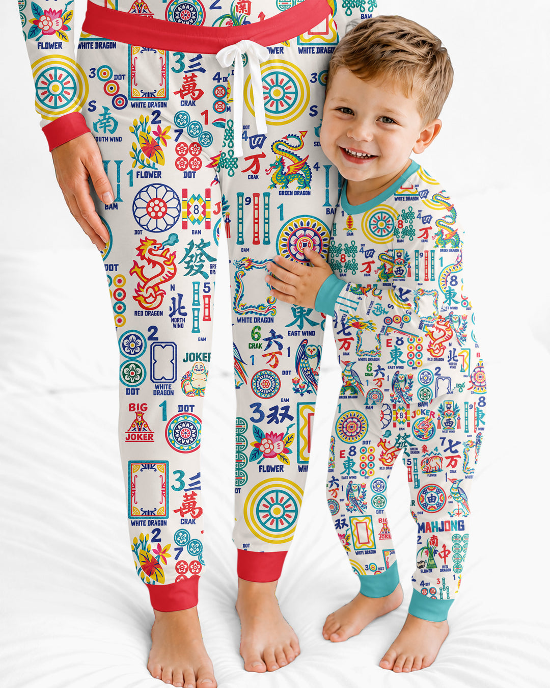 Mahjong Time Family Matching Bamboo Women Pajama Set