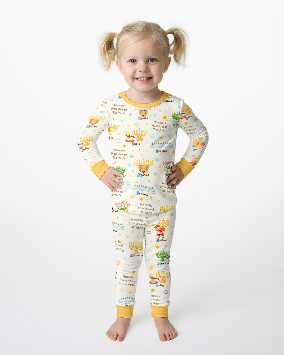 Menorahs From Around The World Bamboo Two Piece Long Sleeve Pajama Set