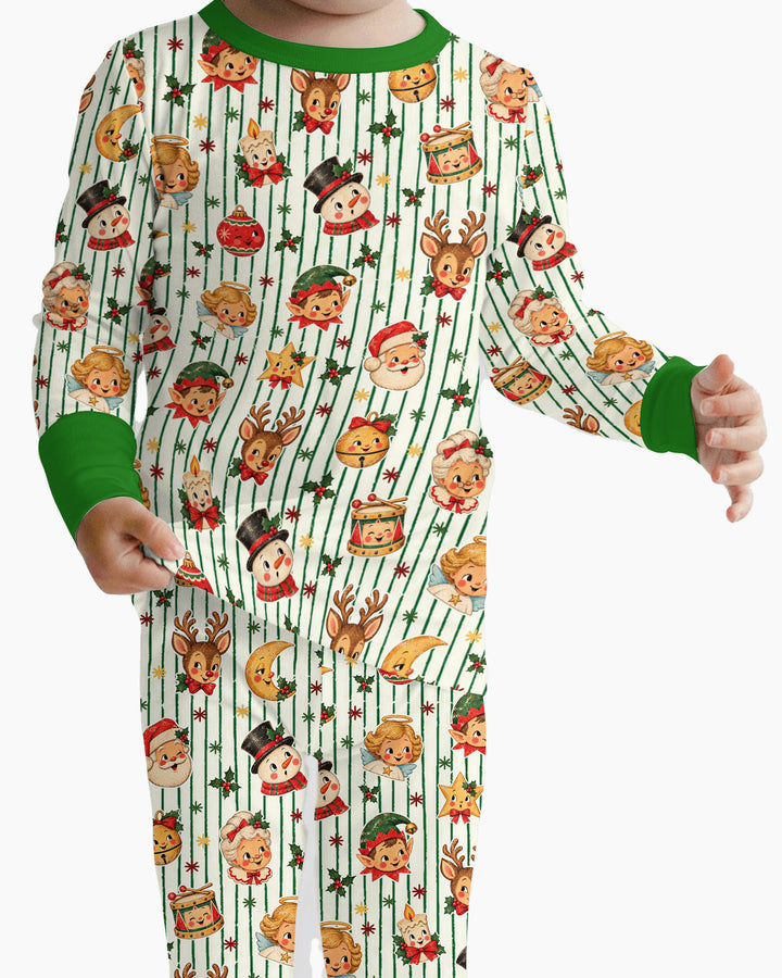 Vintage Christmas Bamboo Two Piece Long Sleeve Pajama Set