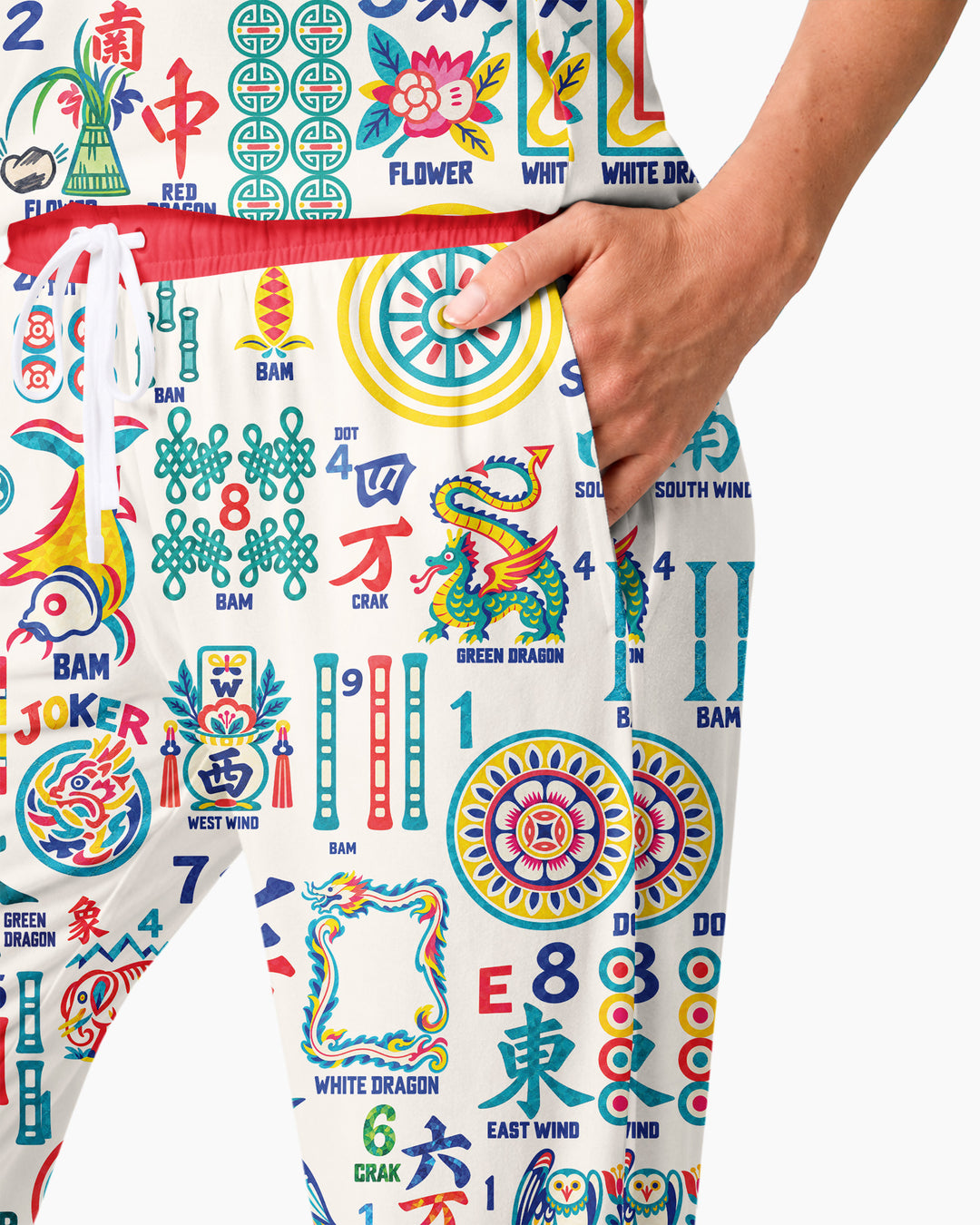 Mahjong Time Family Matching Bamboo Women Pajama Set