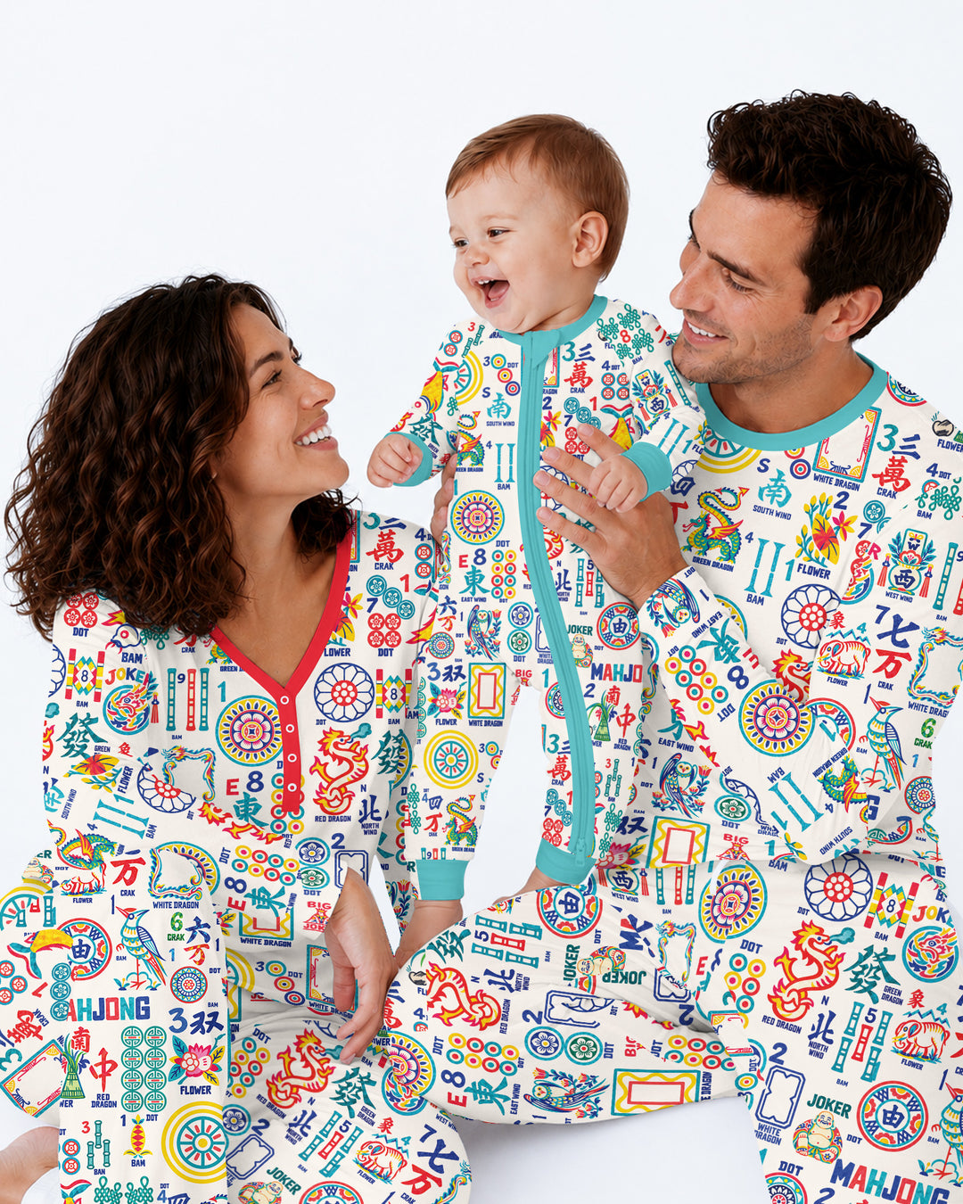Mahjong Time Family Matching Bamboo Men's Pajama Set