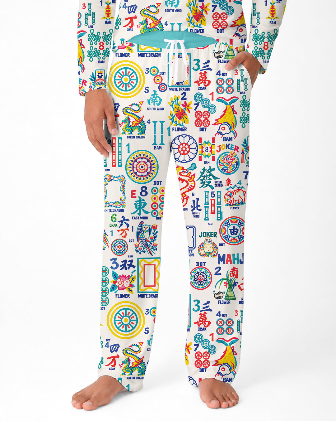Mahjong Time Family Matching Bamboo Men's Pajama Set