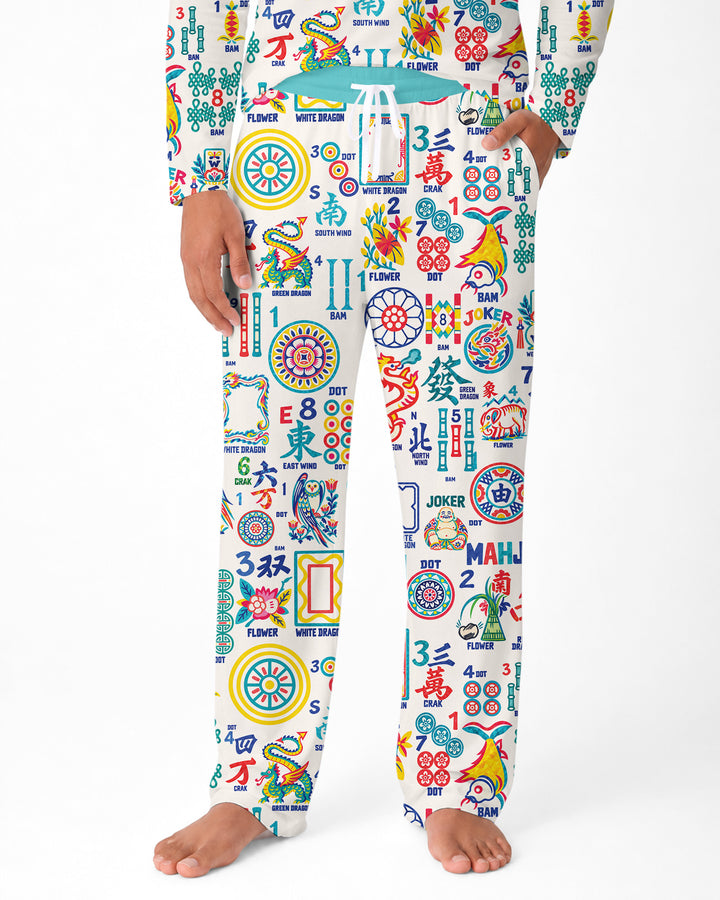 Mahjong Time Family Matching Bamboo Men's Pajama Set
