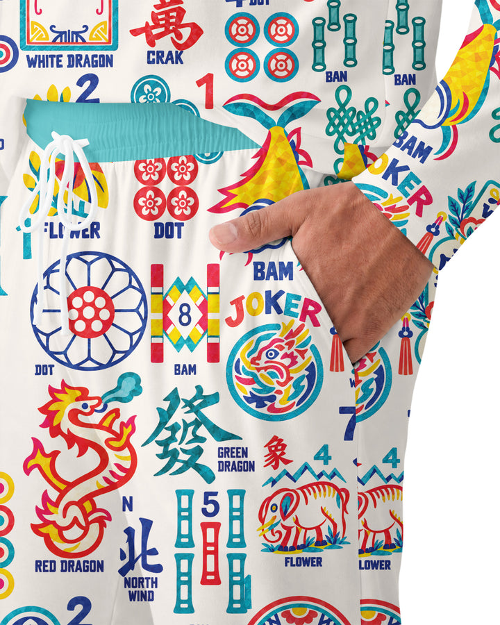Mahjong Time Family Matching Bamboo Men's Pajama Set