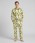 Cheerful Christmas Pickle Bamboo Men's Pajama Set
