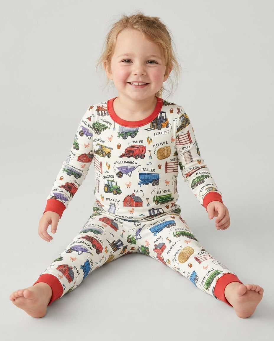 Little Farmer Bamboo Two Piece Long Sleeve Pajama Set