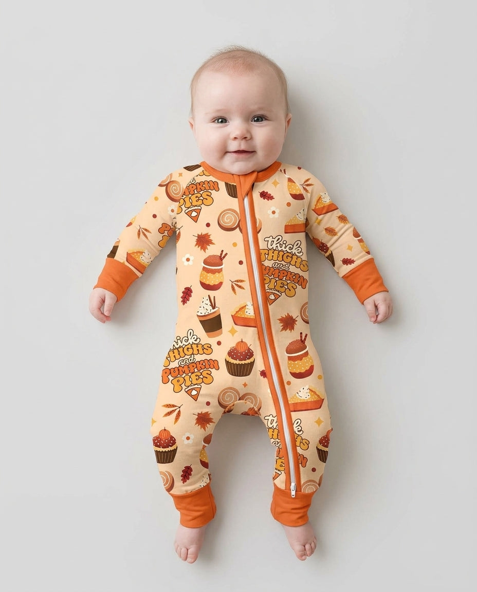 Thick Thighs and Pumpkin Pies Bamboo Convertible Zippy