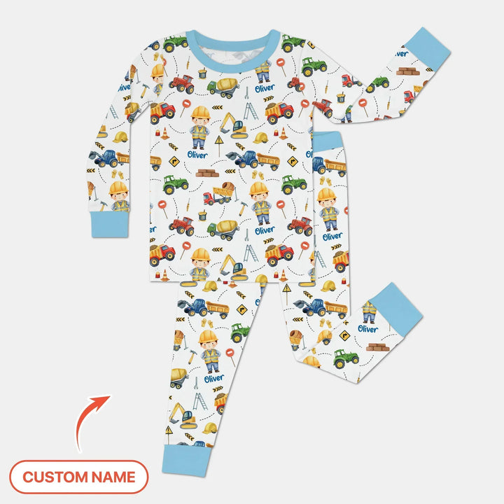 Custom Character Little Digger Adventures Bamboo Two Piece Long Sleeve Pajama Set