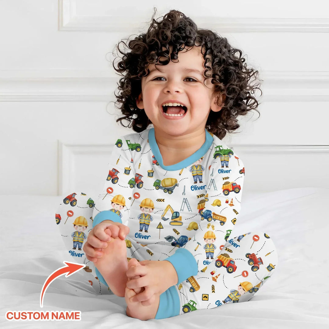 Custom Character Little Digger Adventures Bamboo Two Piece Long Sleeve Pajama Set