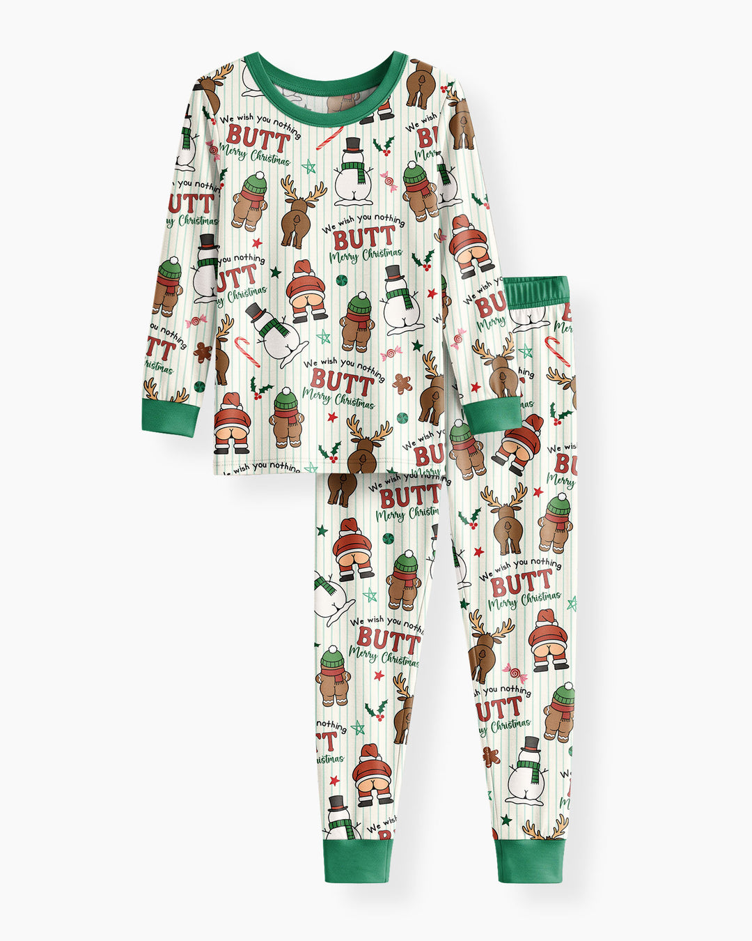 We Wish You Nothing Butt Merry Bamboo Two Piece Long Sleeve Pajama Set