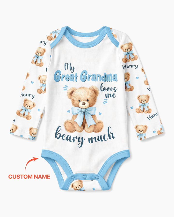 Grandma/... Loves Me Beary Much Personalized Bamboo Bodysuit