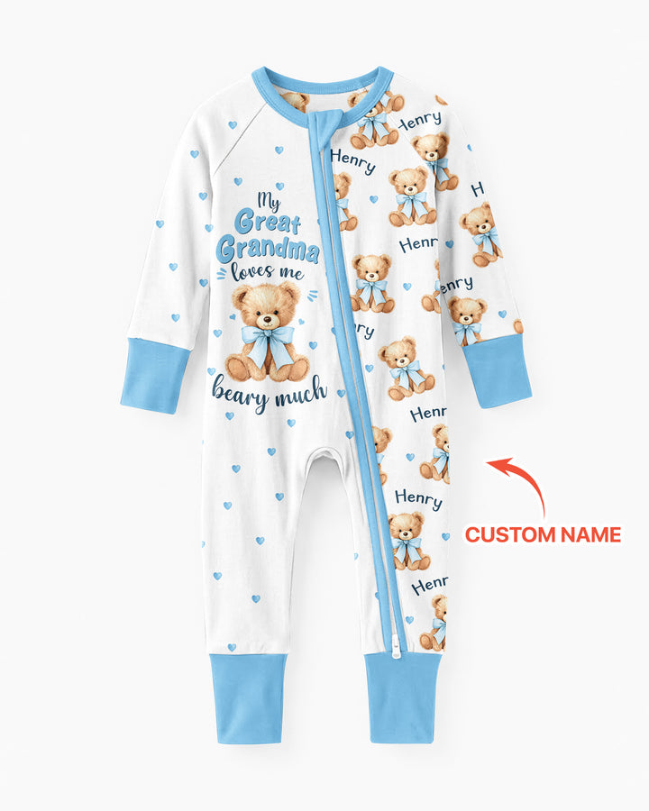 Grandma/... Loves Me Beary Much Personalized Bamboo Convertible Zippy