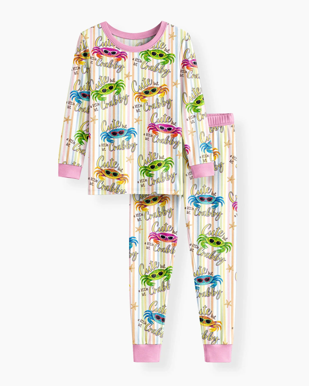 Cute But A Little Bit Crabby Bamboo Two Piece Long Sleeve Pajama Set