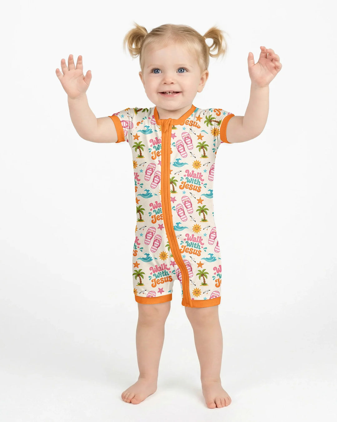 Groovy Summer Walk With Jesus Bamboo Shorty Zippy