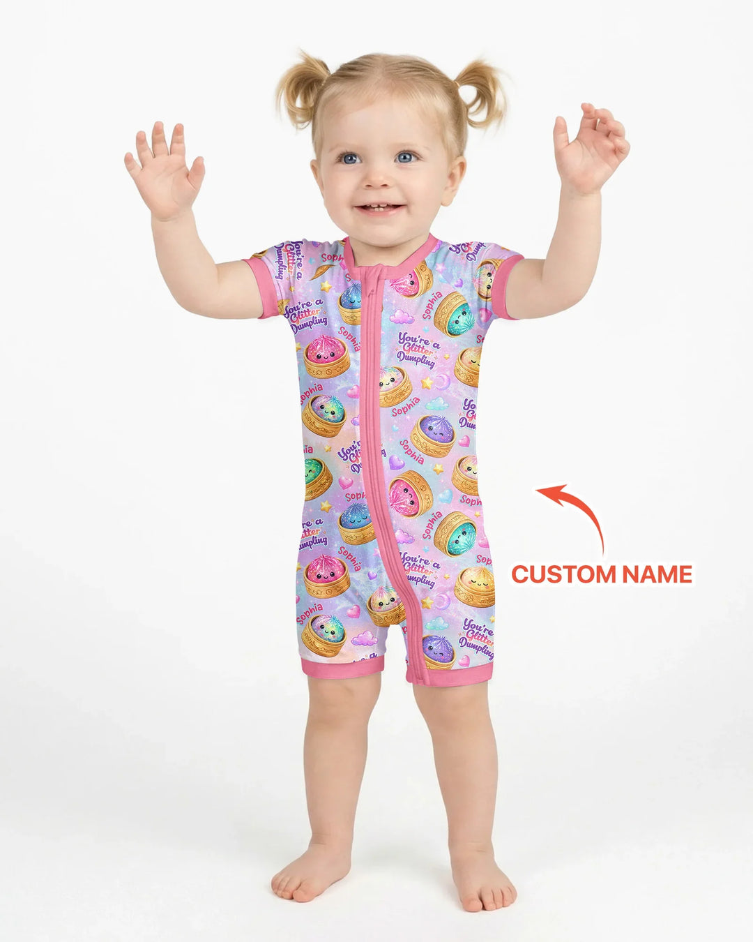 Custom Name You're A Glitter Dumpling Bamboo Shorty Zippy