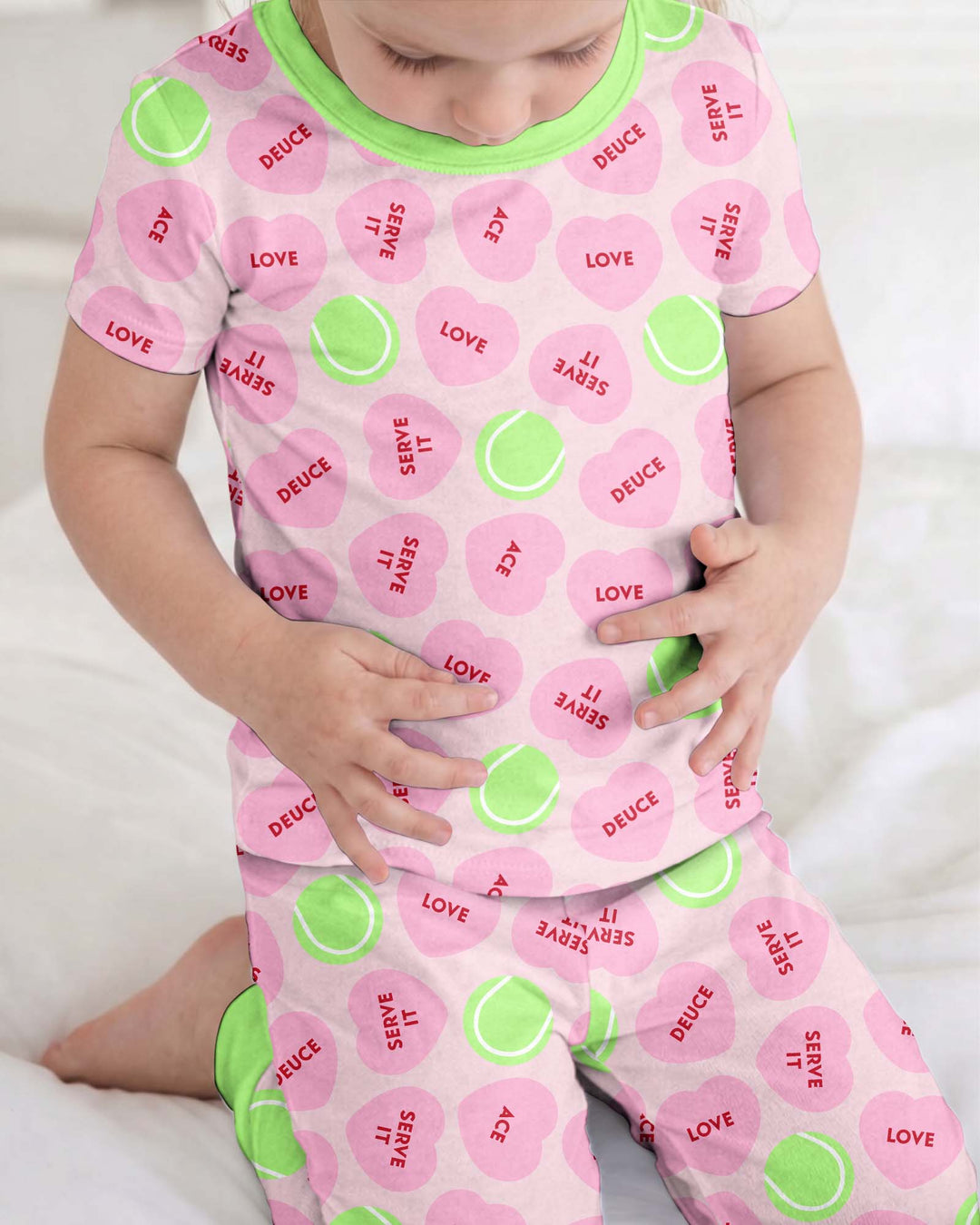 Tennis with Love Bamboo Two Piece Short Sleeve Pajama Set