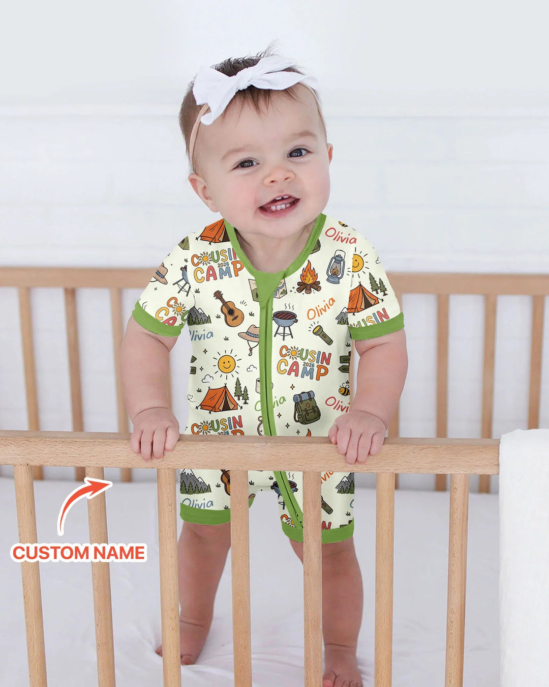 Custom Name Cousin Camp 2026 Bamboo Shorty Zippy