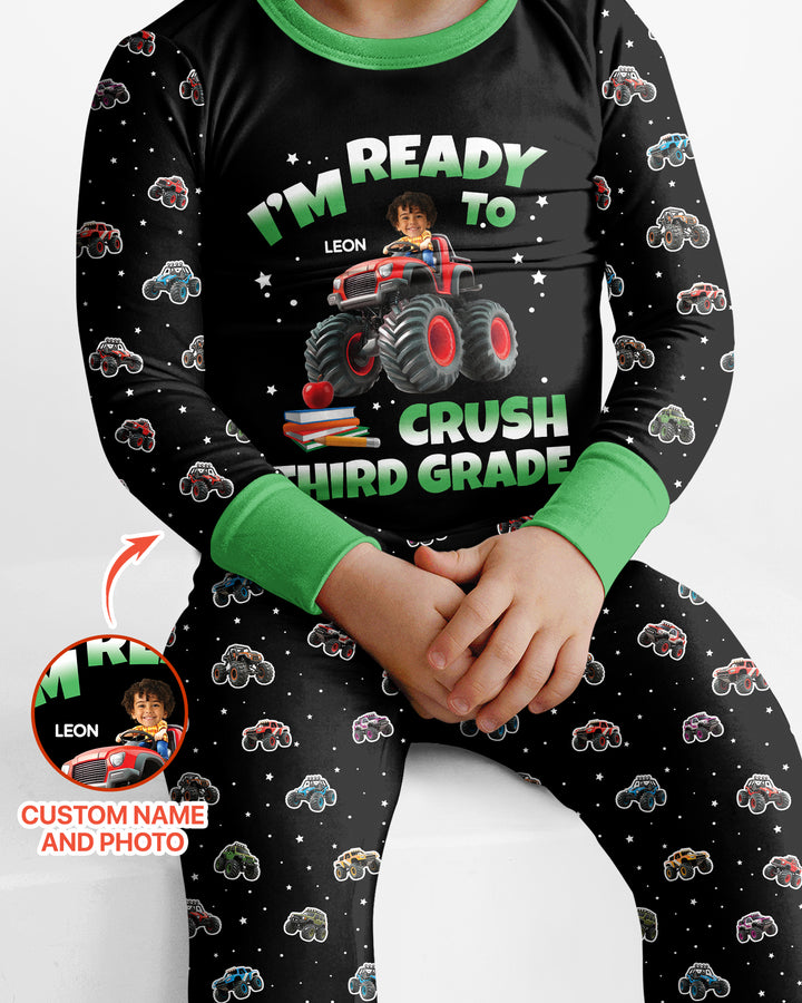 Monster Truck Bamboo Two Piece Long Sleeve Pajama Set