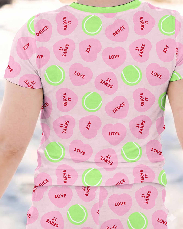 Tennis with Love Bamboo Two Piece Short Sleeve Pajama Set