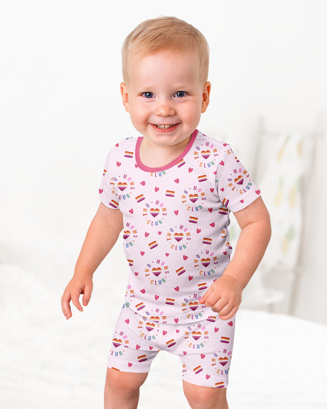 Love Makes Family Bamboo Two Piece Short Sleeve Shorts Pajama Set