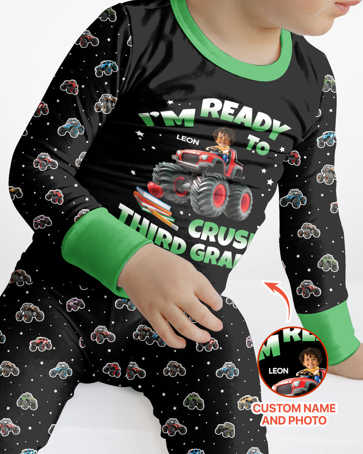 Monster Truck Bamboo Two Piece Long Sleeve Pajama Set