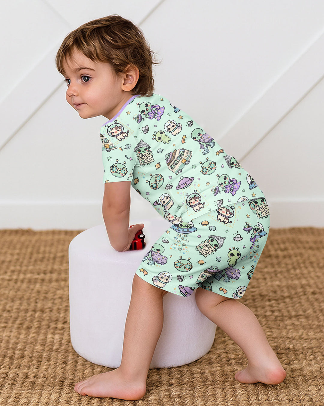 Little Alien Explorer Bamboo Two Piece Short Sleeve Shorts Pajama Set