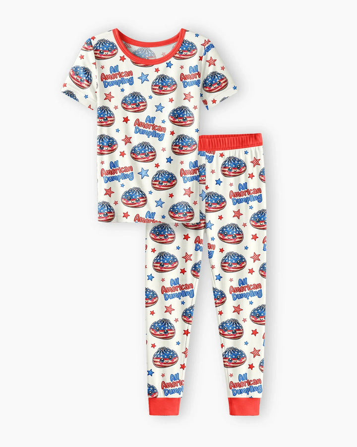 All American Dumpling Bamboo Two Piece Short Sleeve Pajama Set