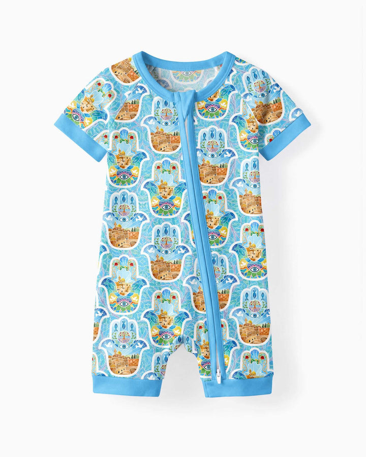 Hamsa Hand Bamboo Shorty Zippy