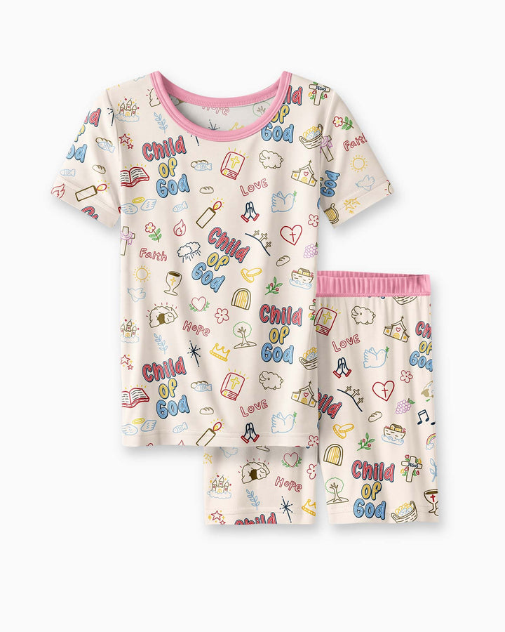 A Child Of God Family Matching Bamboo Two Piece Short Sleeve Shorts Pajama Set