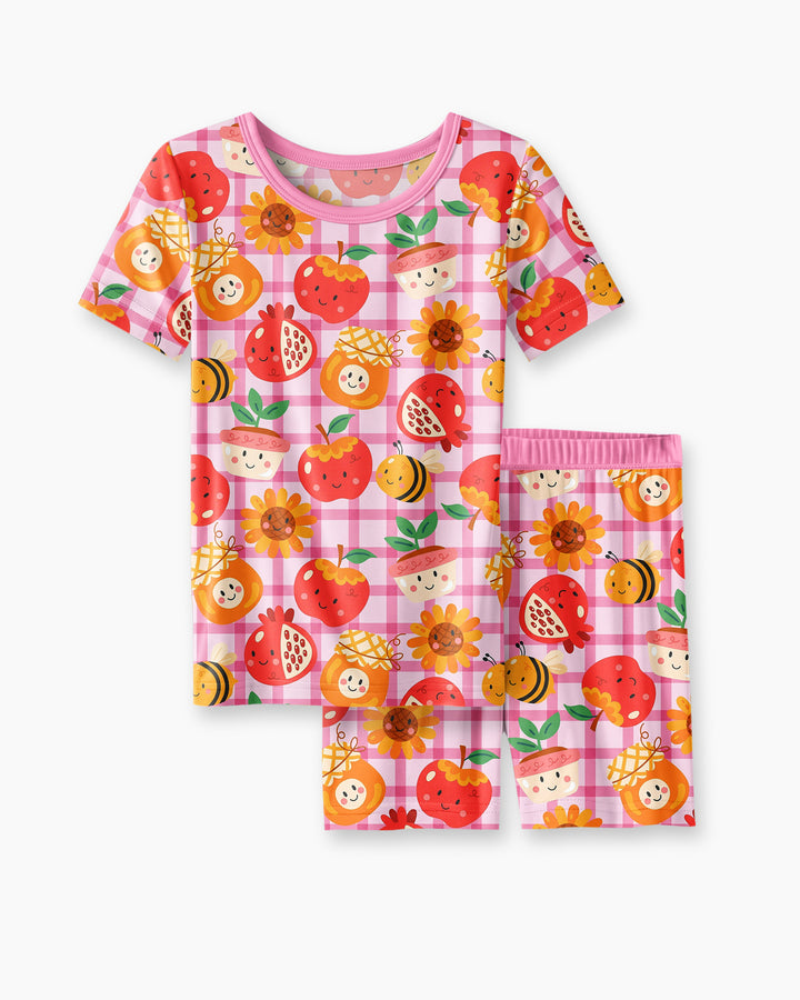 Sweet New Year Bamboo Two Piece Short Sleeve Shorts Pajama Set