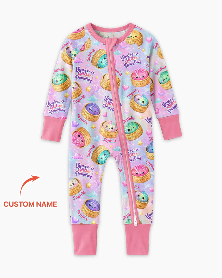 Custom Name You're A Glitter Dumpling Bamboo Convertible Zippy