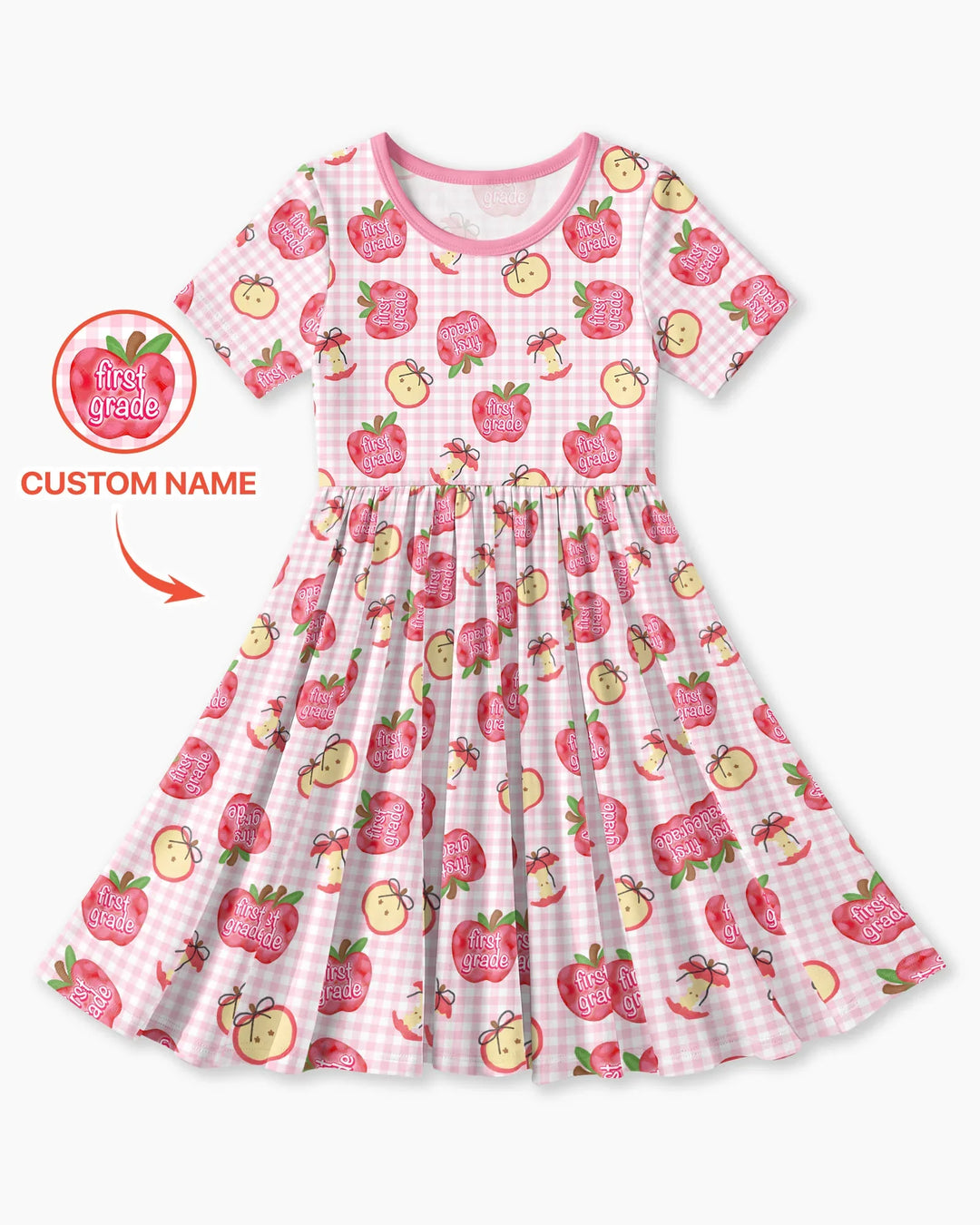 Custom School Grade Apple Days Bamboo Twirl Dress