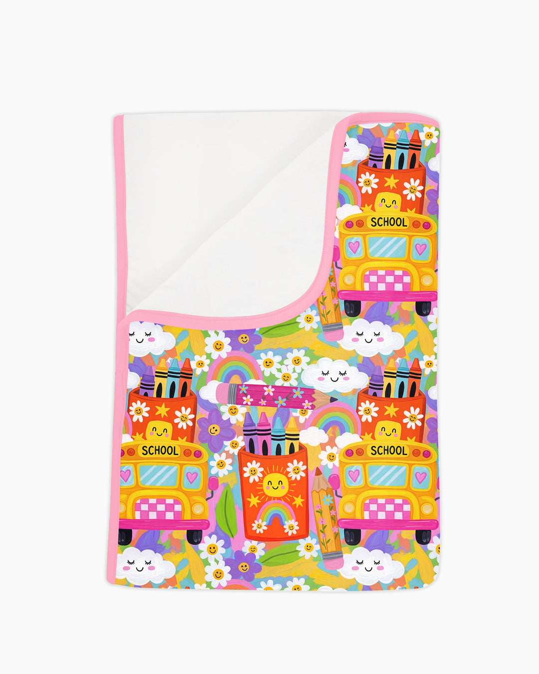 Retro Happy Classroom Bamboo Blanket