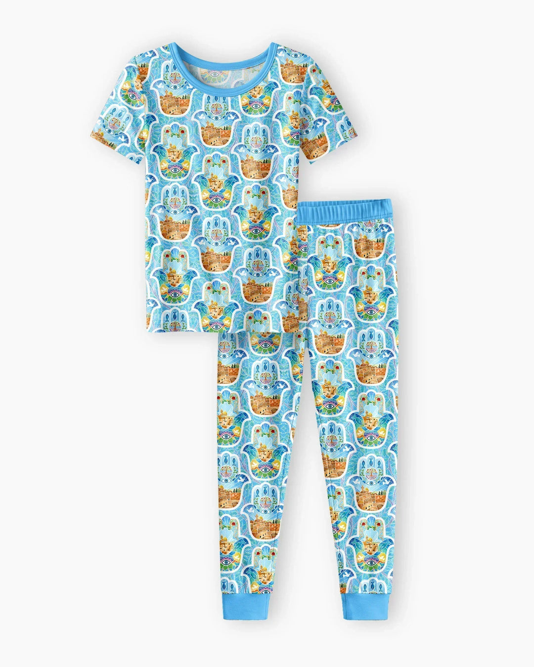 Hamsa Hand Bamboo Two Piece Short Sleeve Pajama Set