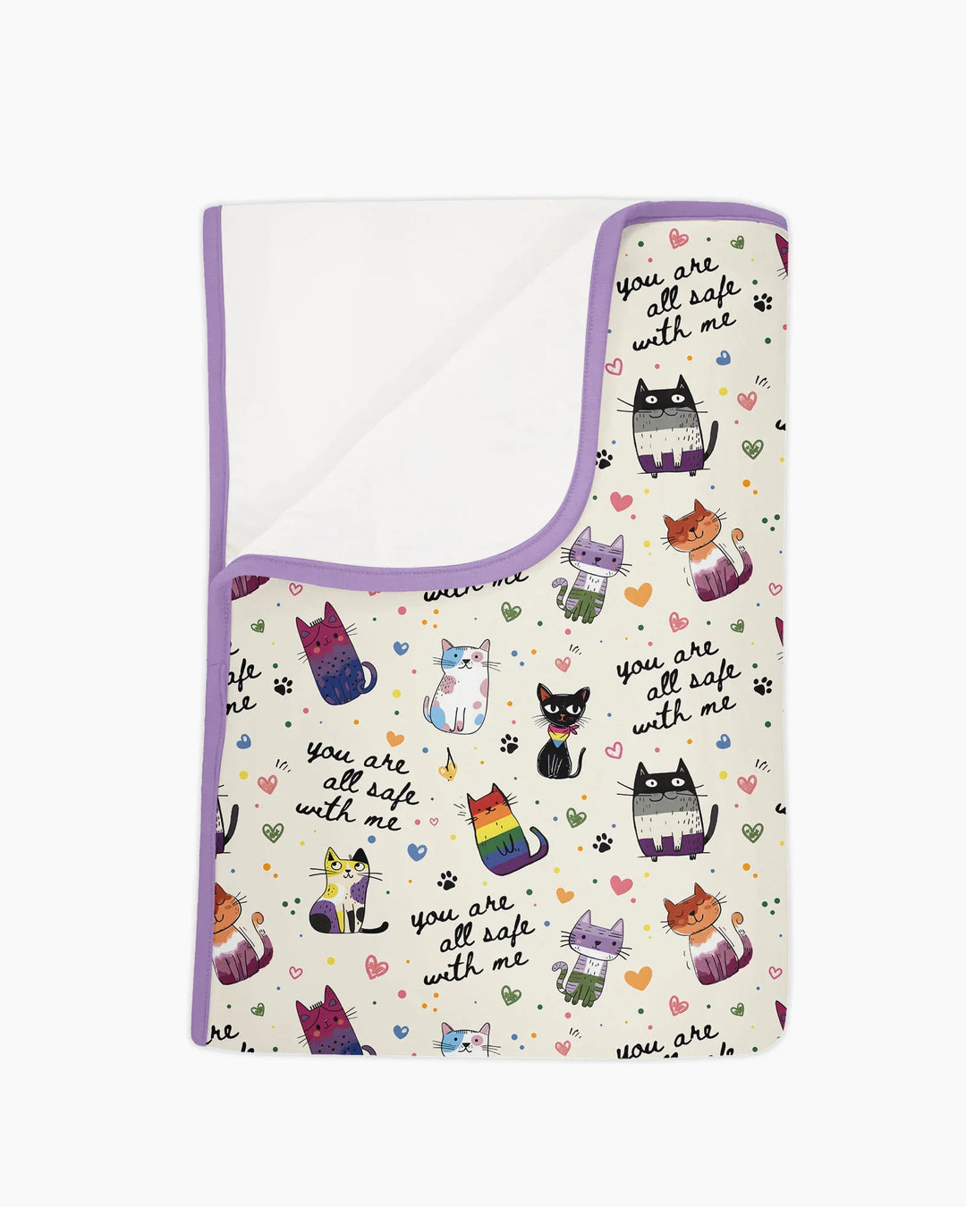 Loved & Safe Kitties Family Matching Bamboo Blanket