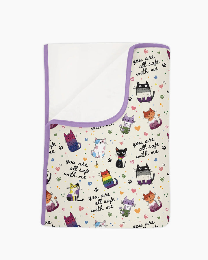 Loved & Safe Kitties Family Matching Bamboo Blanket